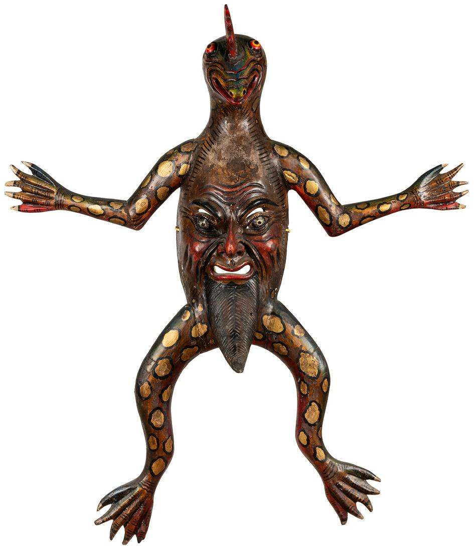 Massive Carved Anthropomorphic Mexican Festival Mask (1 of 2)