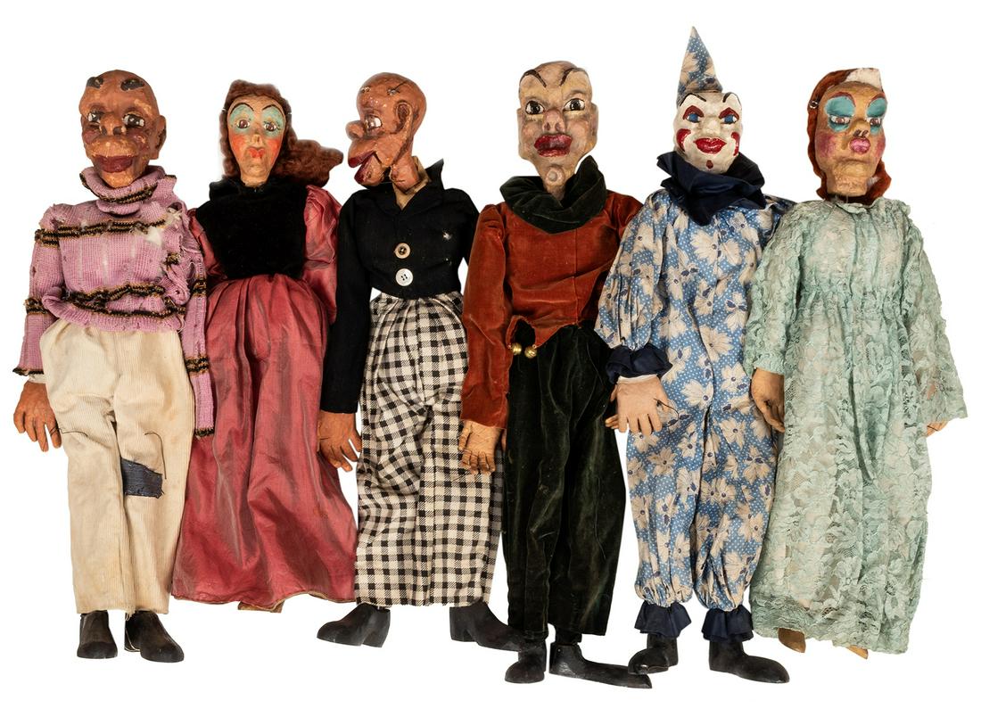 Group of Large Papier Mache Puppets. 6 pcs. (1 of 1)