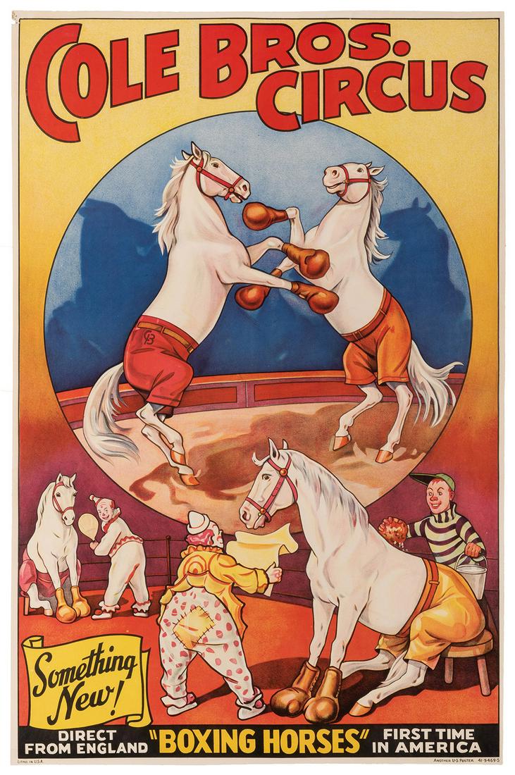 Cole Bros. Circus. Boxing Horses. (1 of 1)