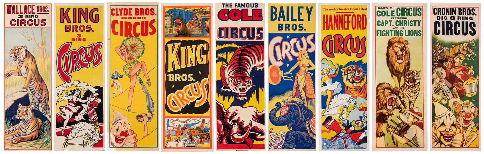 Group of 9 Circus Panel Posters. (1 of 10)