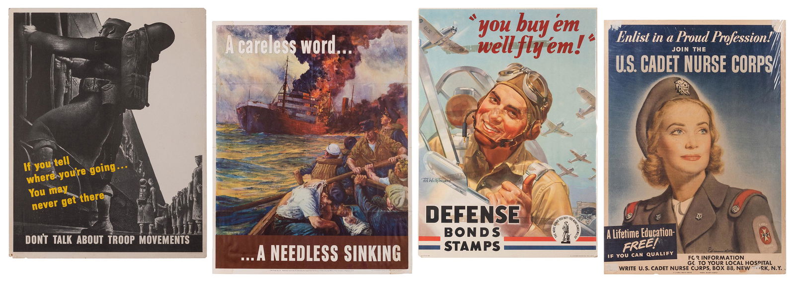 Four World War II Propaganda Posters. (1 of 5)