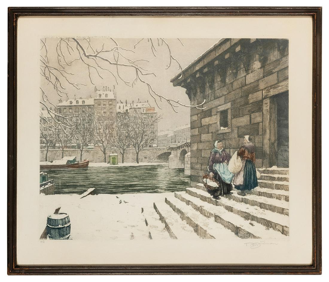 After T.F. Simon—”Les Graveurs: Simon, Tavik Frantisek (1877-1942). After T.F. Simon—”Les Graveurs Moderne.” Signed in pencil and numbered in the margin, copyright at upper left. Framed, overall 16 x 18 ½̶