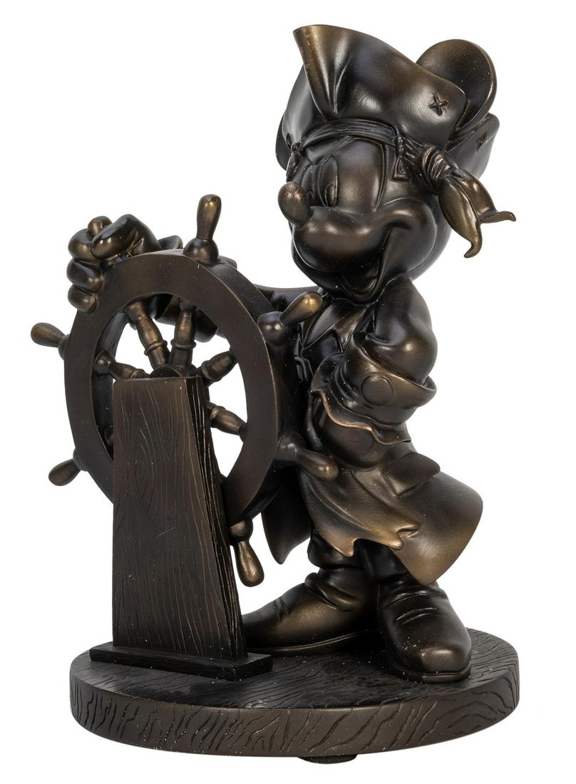 Mickey at the Helm Pirates of the Caribbean Figure.: Mickey at the Helm Pirates of the Caribbean Figure. Resin Sculpture of Mickey Mouse at the wheel of a pirate ship. Ltd. 94/150. Signed by Monty Maldovan in silver marker on the underside of base. 8