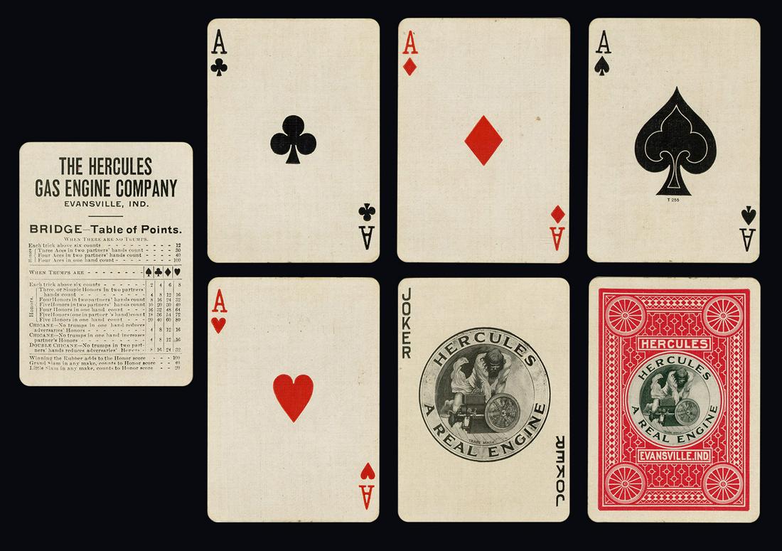 Hercules Gas Engine Co. Advertising Playing Cards. (1 of 2)