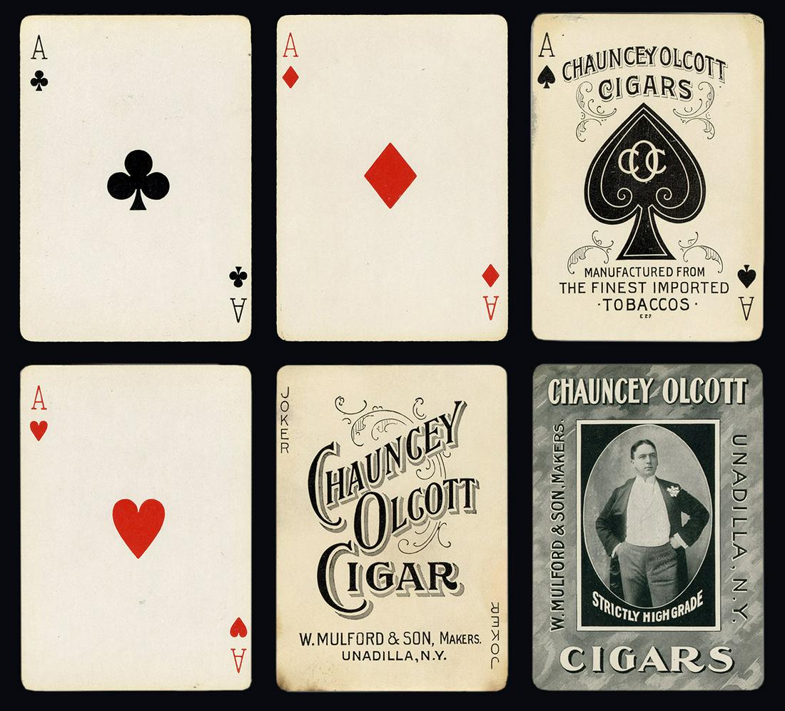 [Tobacciana] Chauncey Olcott Cigars Playing Cards. (1 of 2)