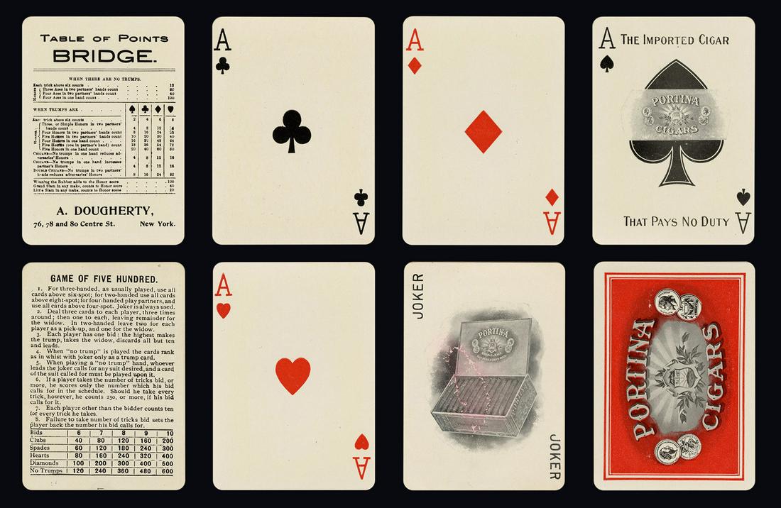 [Tobacciana] Portina Cigars Advertising Playing Cards. (1 of 2)