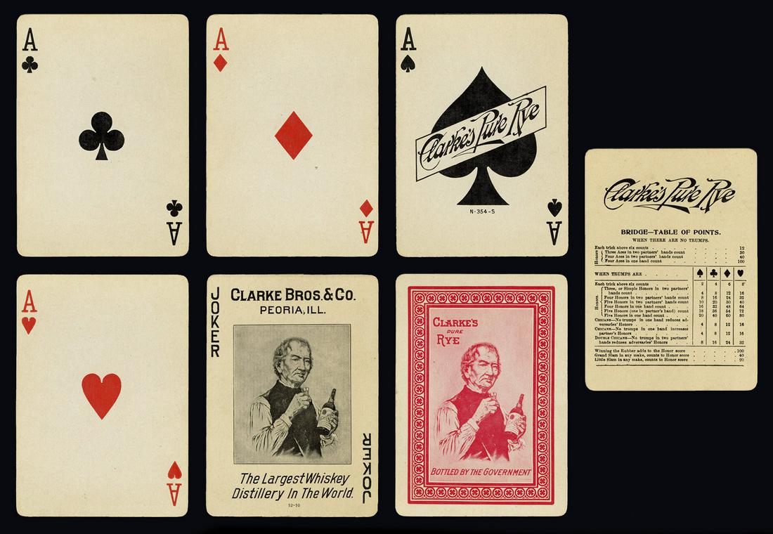 [Alcohol] Clarke’s Pure Rye Advertising Playing Cards. (1 of 2)