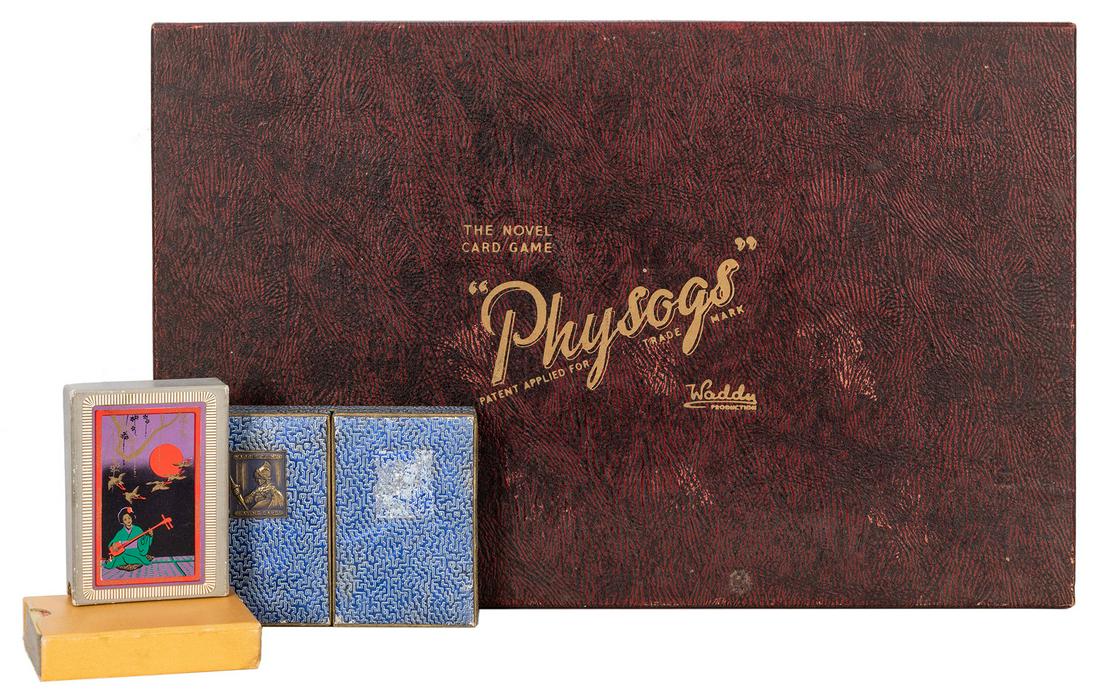 Waddy Productions “Physogs” Game and Playing Cards Lot. (1 of 2)