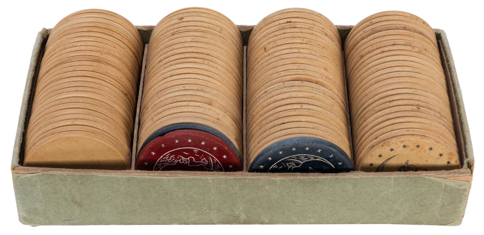 Owl / Crescent Moon Clay Poker Chips. (1 of 2)