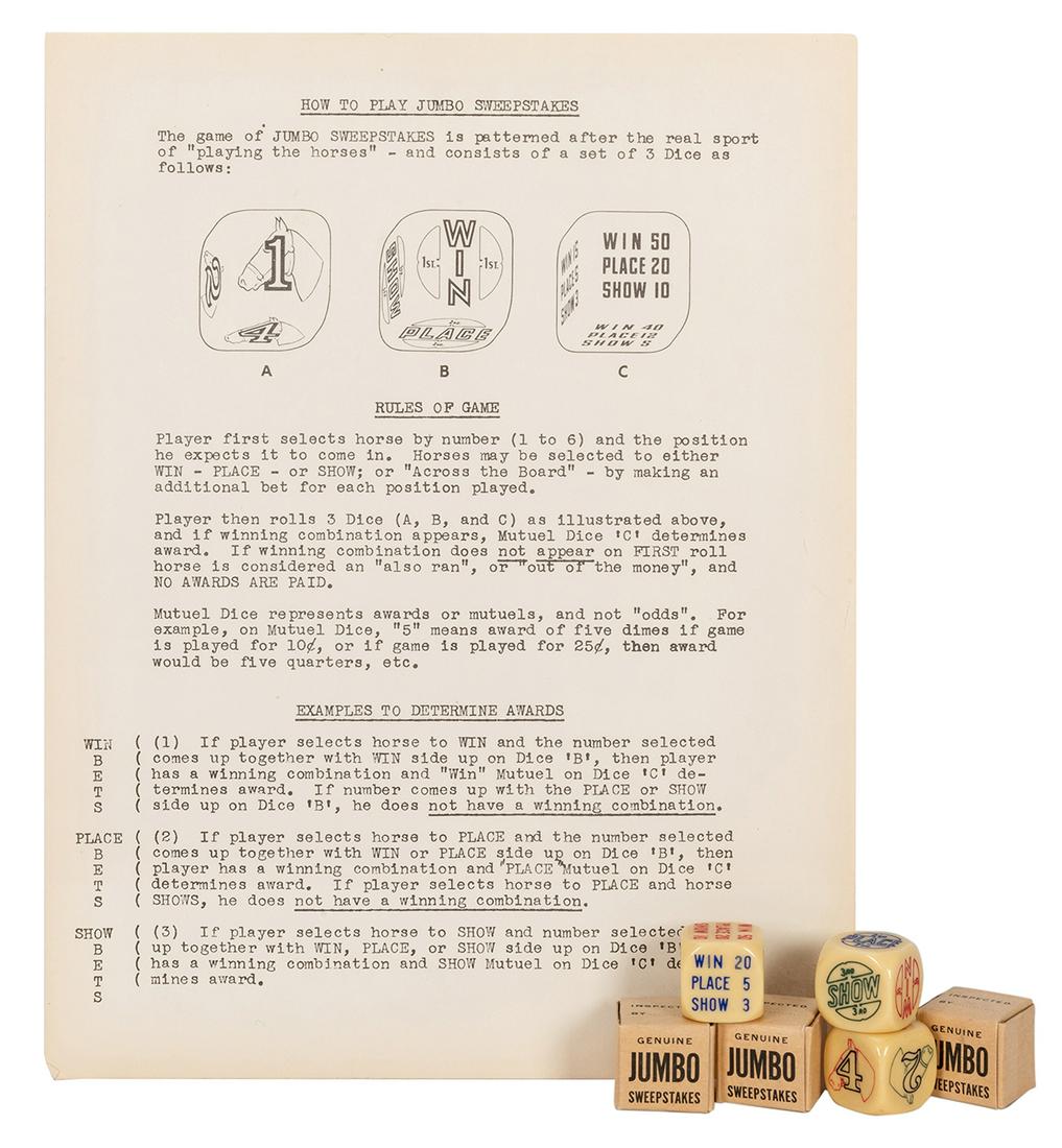 Jumbo Sweepstakes Dice Set. (1 of 1)