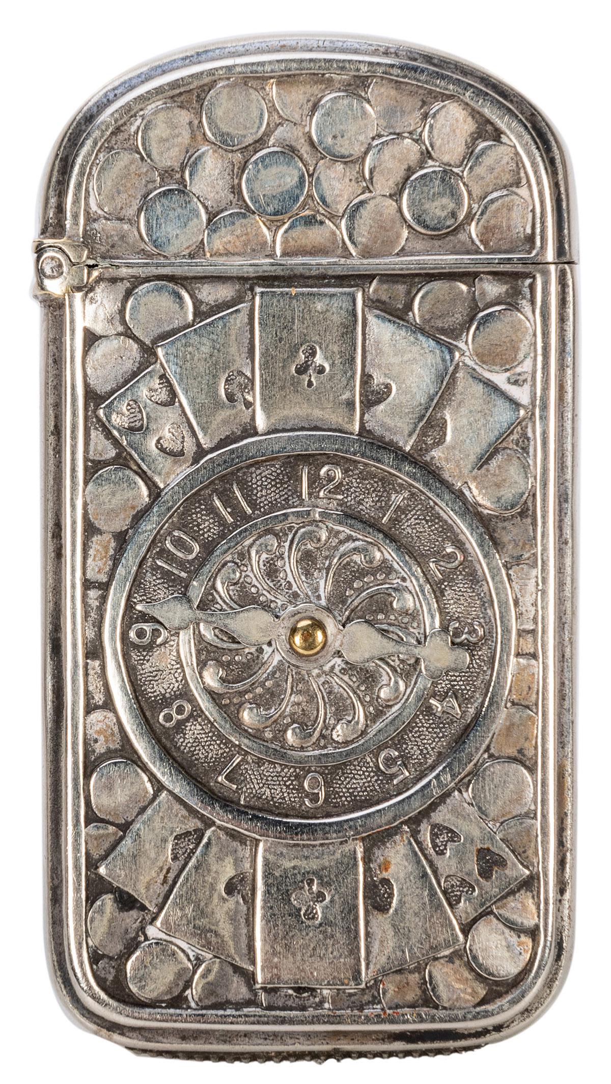 Match Safe with Playing Cards and Counter. (1 of 2)