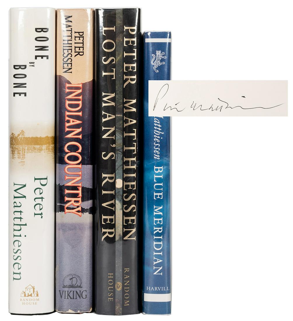 Four Signed Titles by Peter Matthiessen.: Matthiessen, Peter. Four Signed Titles by Peter Matthiessen. Includes Indian Country (Viking Press, 1986; signed on title-page); Lost Man’s River (Random House, 1997; first edition; signed ex li