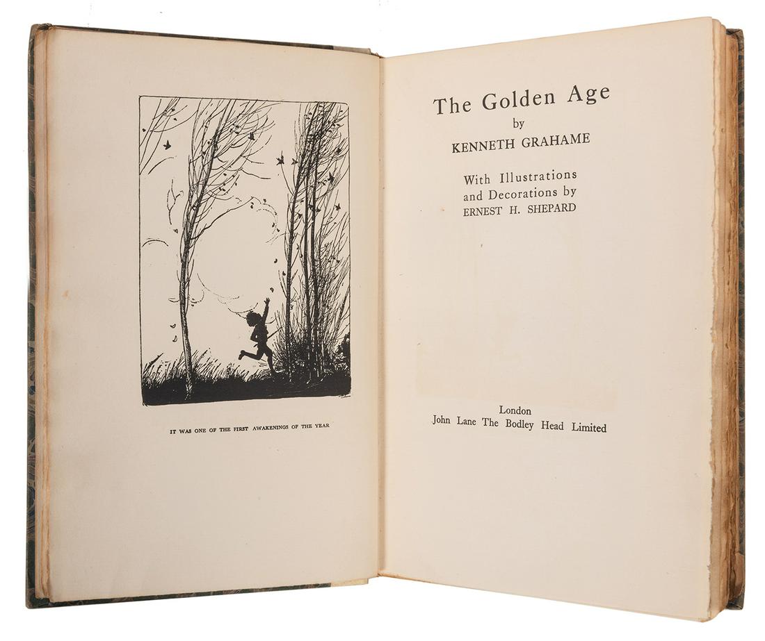 The Golden Age, [signed by author and illustrator].: Grahame, Kenneth. The Golden Age, [signed by author and illustrator]. London: John Lane, The Bodley Head Limited, [1928]. Large Paper Edition. Signed by Grahame and Shepard on limitation page. Limited