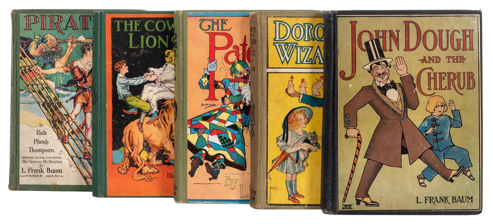 Five Titles from the “Oz” Series.: [Oz]. Thompson, Ruth Plumly and L. Frank Baum. Five Titles from the “Oz” Series. Chicago: Reilly & Lee, 1906/1931. Includes John Dough and the Cherub (1906); Dorothy and the Wizard of Oz (