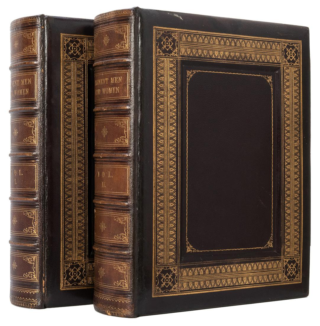 Portrait Gallery of Eminent Men and Women of Europe and: [Fine Binding] Duyckinck, Evert A. Portrait Gallery of Eminent Men and Women of Europe and America. New York: Johnson, Wilson and Company, [1873]. 2 volumes. First edition, first printing. Full brown 