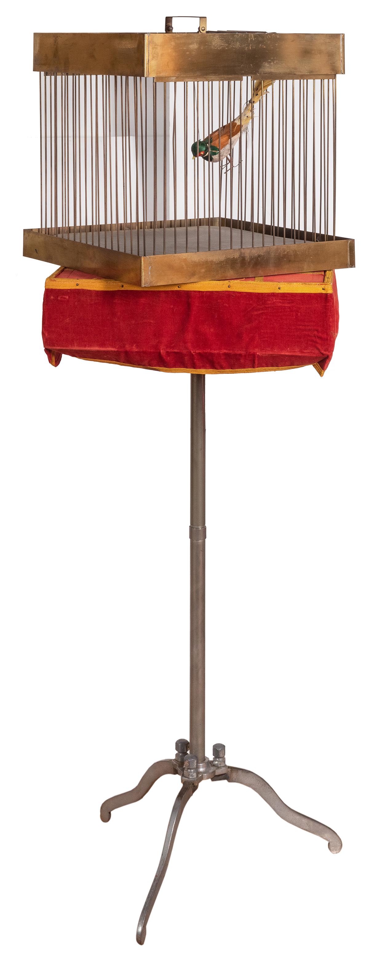 Cage Production Table. Circa 1930. Giant brass cage (1 of 2)