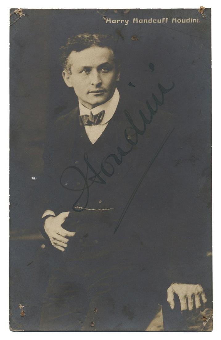 Houdini, Harry (Ehrich Weisz). Inscribed and Signed (1 of 1)