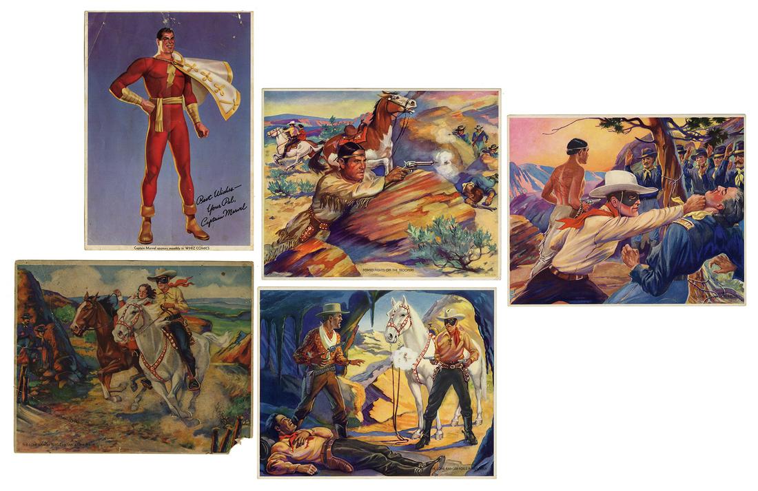 Lone Ranger Gum Inc. Premium Pictures. Nos. 2-5. Gum,: Lone Ranger Gum Inc. Premium Pictures. Nos. 2-5. Gum, Inc, ca. 1938. 8 x 10”. Nos. 2, 4, and 5 are clean and bright with creases in lower right corners; No. 3 significantly darker, with corner l