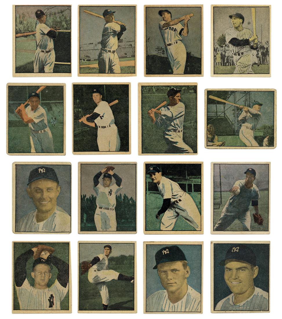 1951-52 Berk Ross New York Yankees Cards. Including 16: 1951-52 Berk Ross New York Yankees Cards. Including 16 cards from 1951 (Berra, Rizzuto, Ford, Henrich, others); and 15 from 1952 (Rizzuto, Raschi, Sain, Reynolds). In sleeves. Ungraded.