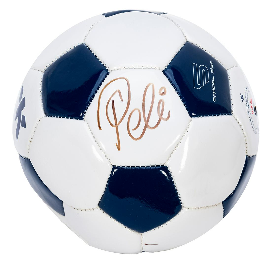 Pele Signed Soccer Ball. Kipsta soccer ball signed by: Pele Signed Soccer Ball. Kipsta soccer ball signed by Pele in black sharpie; includes COA from PSA.