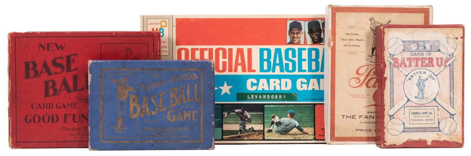 Group of Six Early Baseball Card Games. Includes both: Group of Six Early Baseball Card Games. Includes both The National-American Baseball Game and The Major League Baseball Game (Park Brothers); Fan Craze: The Great Pocket Edition of the National Game (