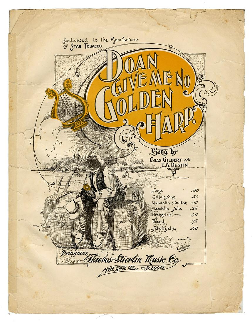 Nine Pieces of Black Americana Sheet Music. Includes a: Nine Pieces of Black Americana Sheet Music. Includes a supplement to the San Francisco Examiner (1898); The Entertainer; Bunch o’ Blackberries; Somebody’s Done Me Wrong; When he Plays Jazz