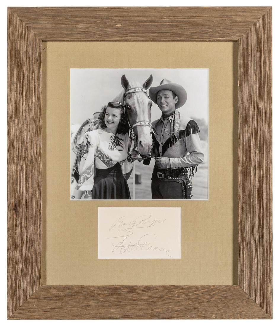 Roy Rogers and Dale Evans Cut Signature. Includes COA: Roy Rogers and Dale Evans Cut Signature. Includes COA from History in Ink. Framed 17 x 14”.