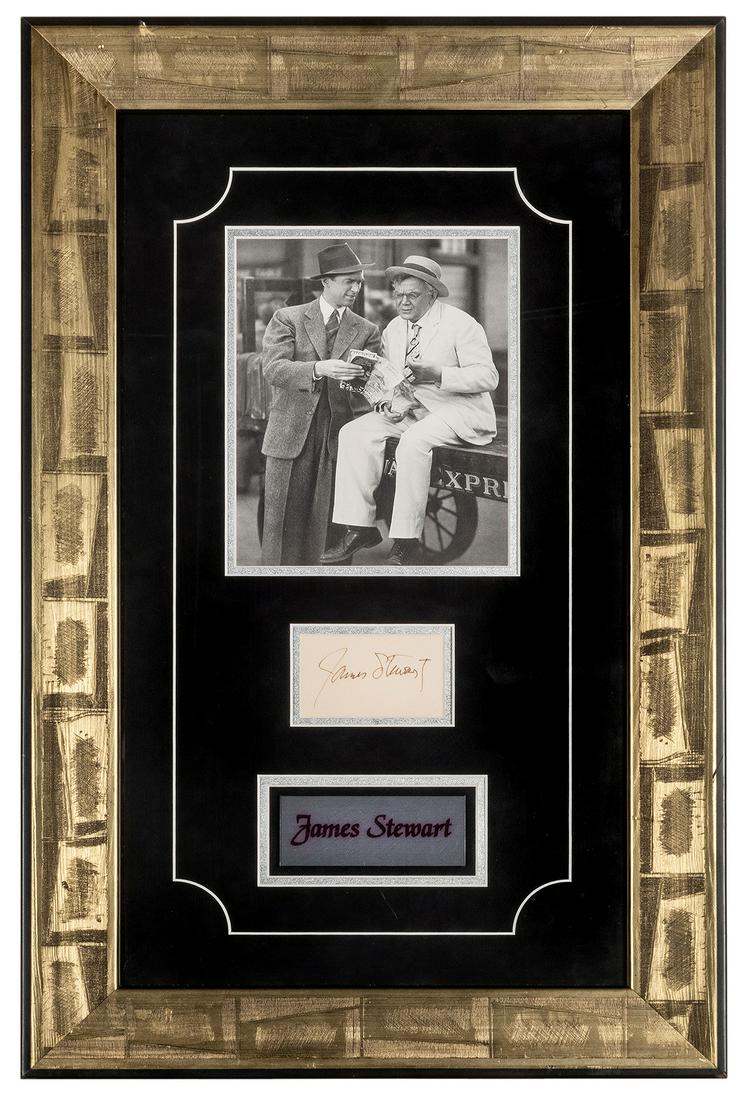 James Stewart Cut Signature: James Stewart Cut Signature. Framed.