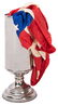 Flag Vase. Circa 1910. Large nickel-plated vase into