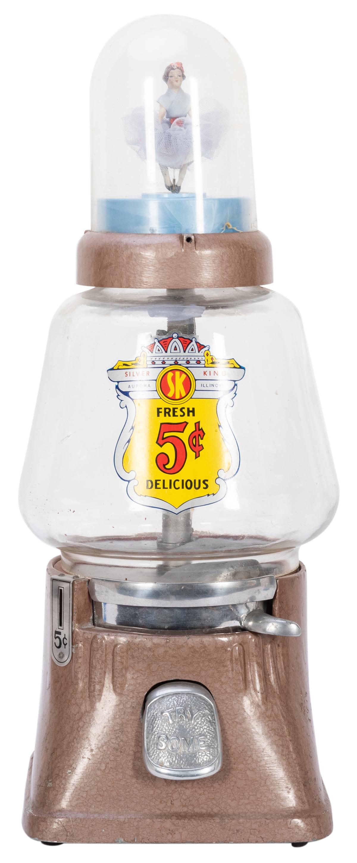 Silver King Corp. 5 Cent Musical Ballerina Nut Vendor. (1 of 3)