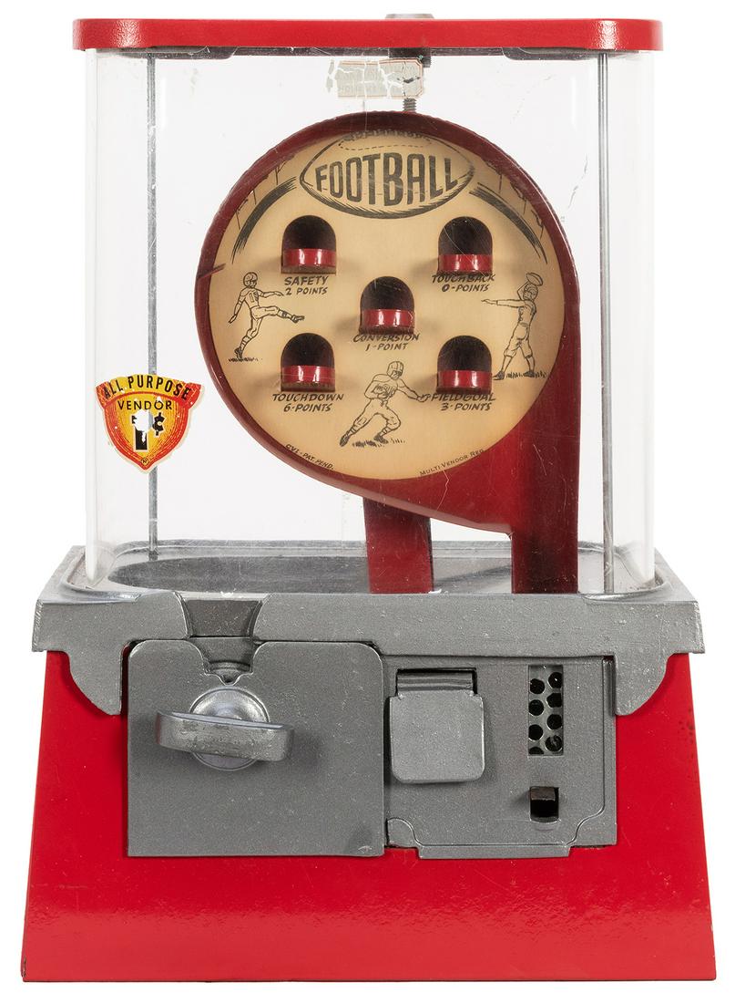 Football Game 1 Cent Gumball Machine. Coast Vendors (1 of 1)