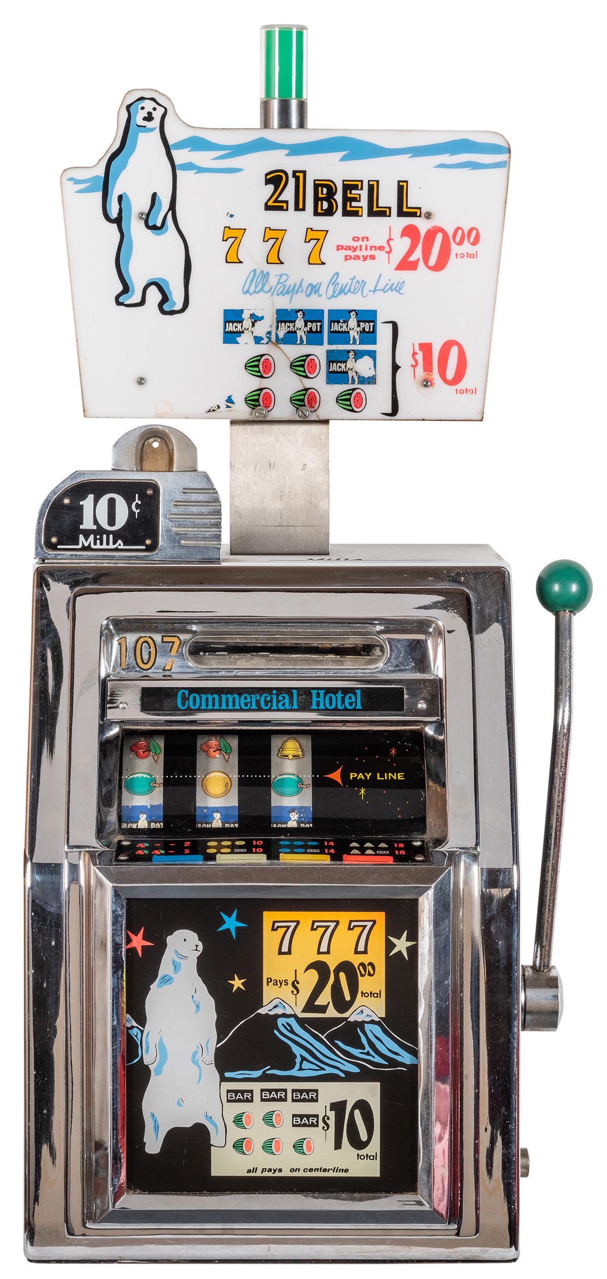 Mills 10 Cent Commercial Hotel Slot Machine. Height (1 of 2)
