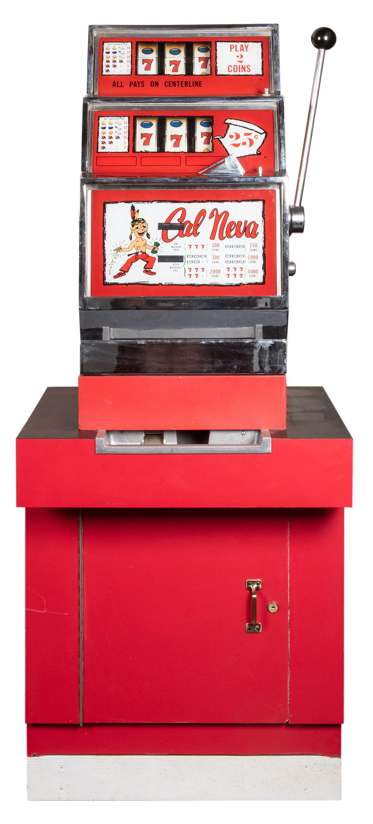 Cal-Neva 25 Cent Slot Machine on Stand. Circa 1960s. (1 of 1)