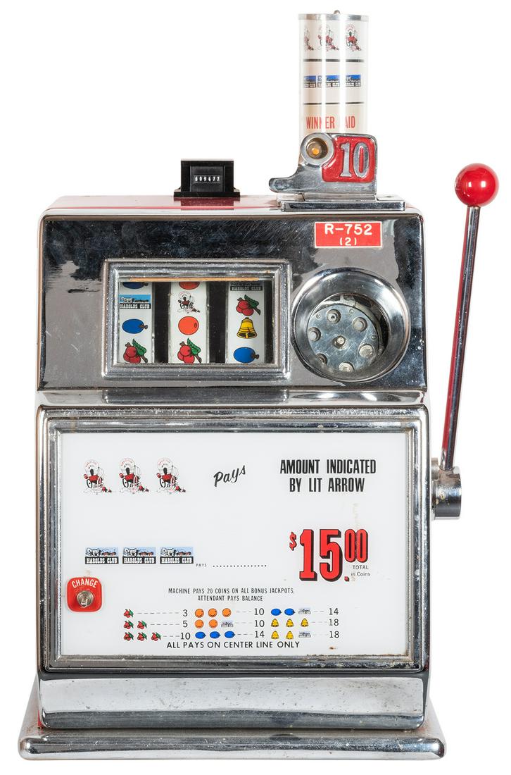 Harvey’s Wagon Wheel 10 Cent Slot Machine. Height (1 of 2)