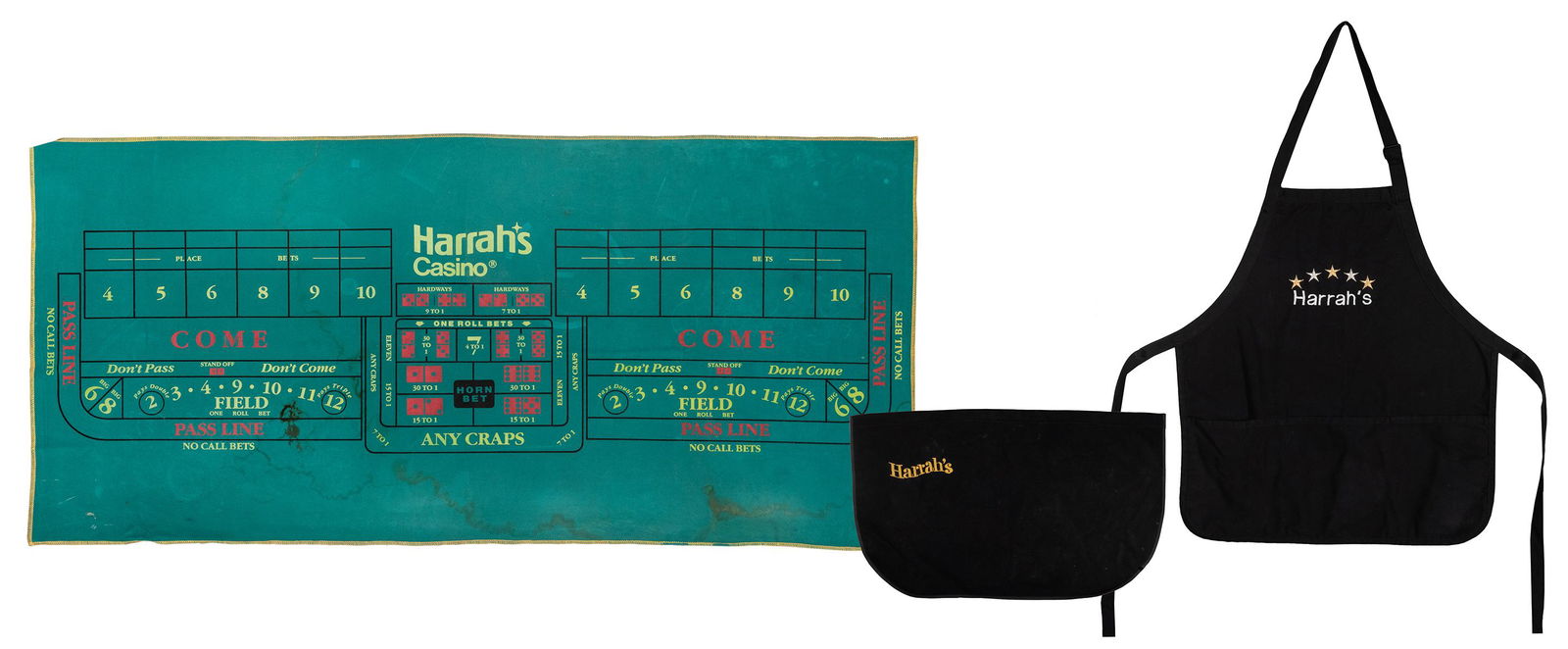 Harrah’s Casino Craps Layout and Aprons. Green (1 of 4)