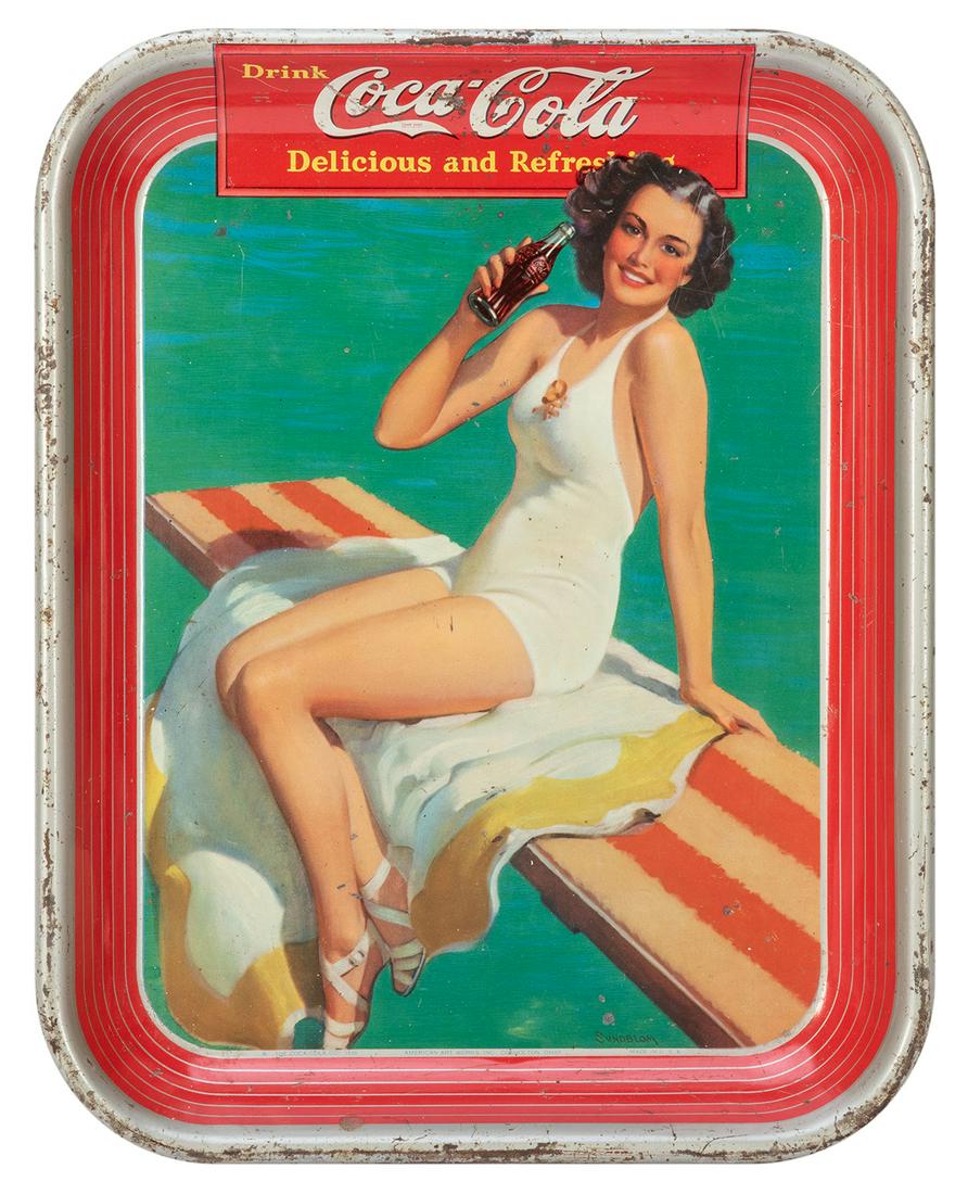 [Coca-Cola] 1939 Coca-Cola Serving Tray. Coshocton, OH: (1 of 1)