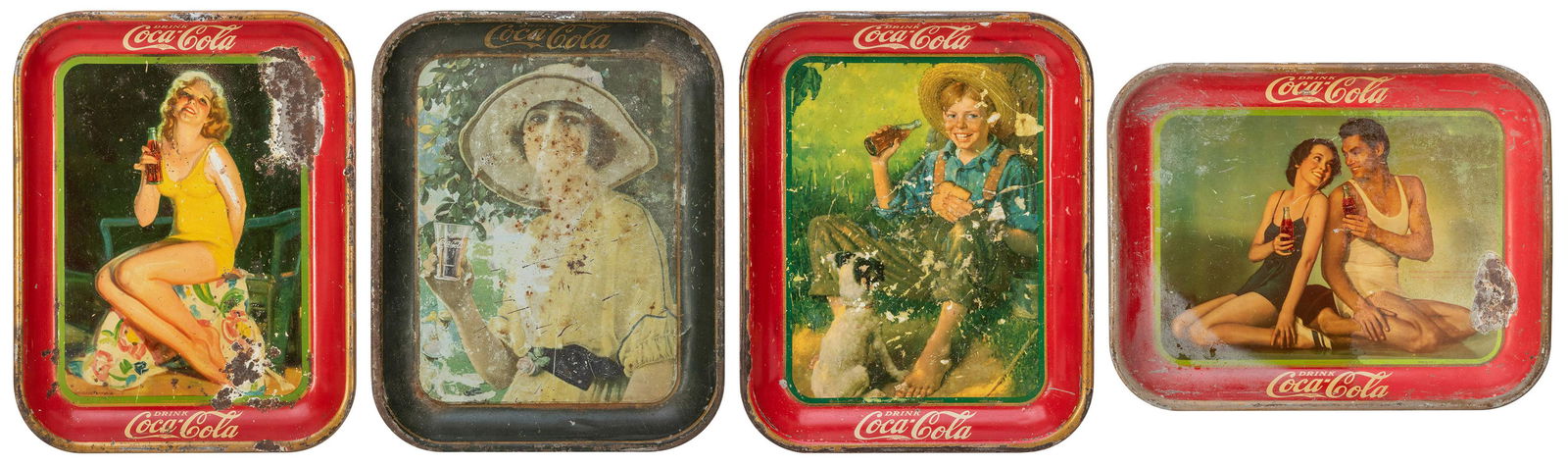 [Coca-Cola] Four Coca-Cola Serving Trays. Coshocton, (1 of 1)