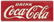 Coca-Cola Embossed Tin Sign. Mid-century red and cream