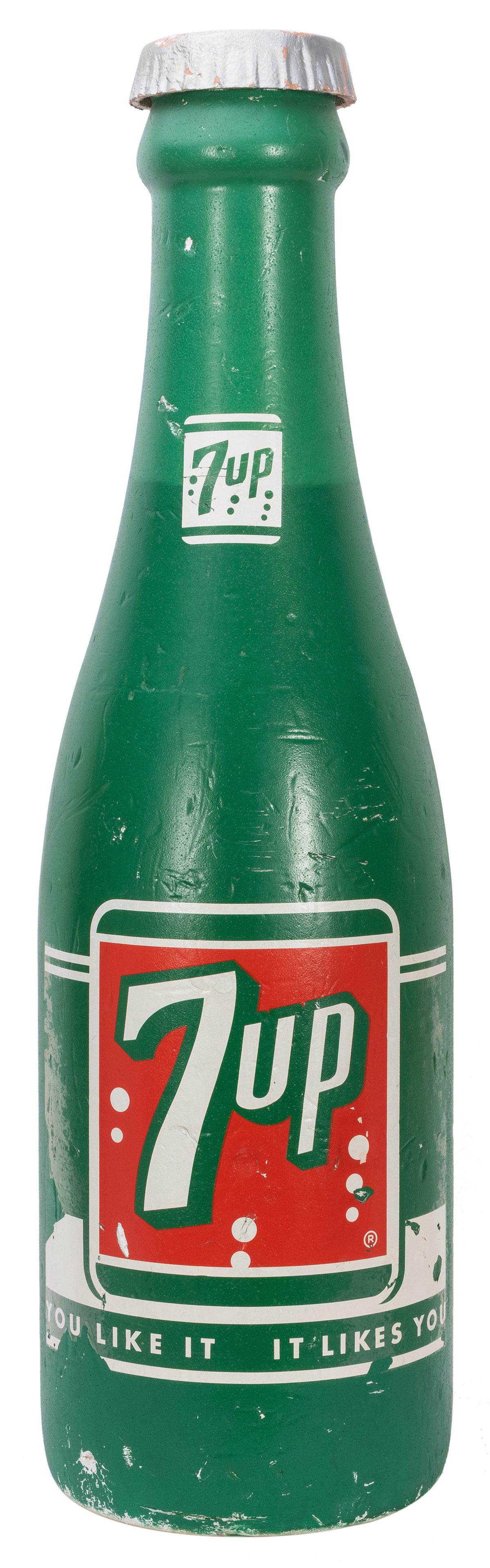 Large 7 UP Styrofoam Display Bottle. Painted in the (1 of 3)