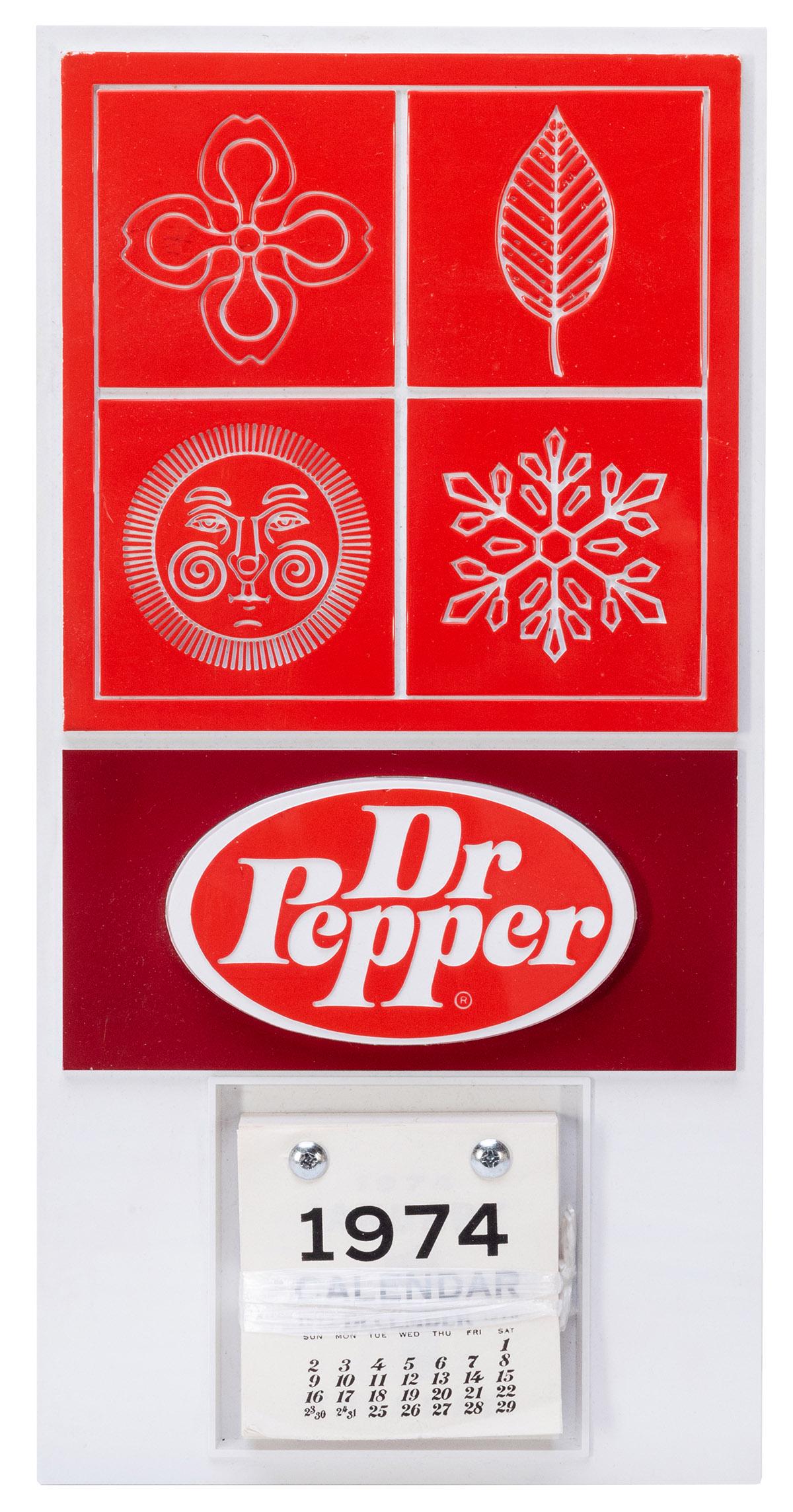 Dr. Pepper Molded Plastic Calendar. Wall calendar (1 of 1)