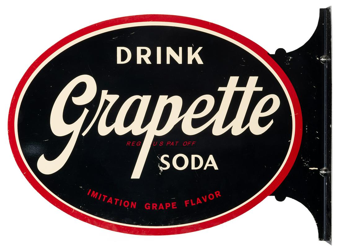 Grapette Soda Flange Sign. Oval metal flange sign by (1 of 3)