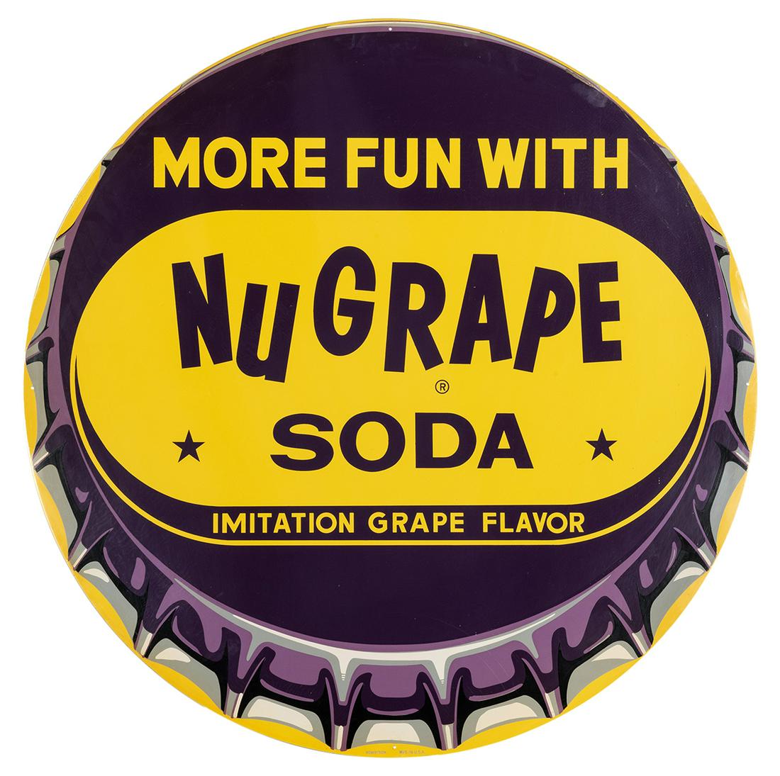 Nu-Grape Soda Round Metal Sign. Circular advertising (1 of 1)