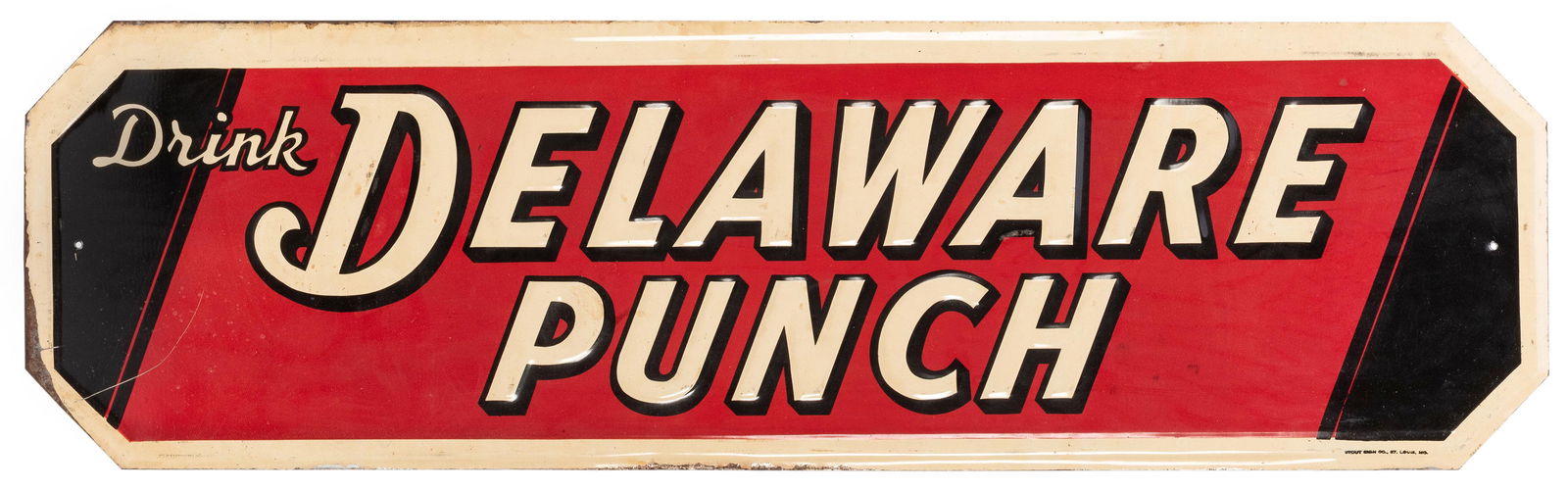 Delaware Punch Sign. Embossed metal advertising sign by (1 of 2)