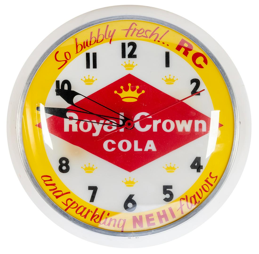 Royal Crown Cola Wall Clock. Circa 1950s. Electric (1 of 1)