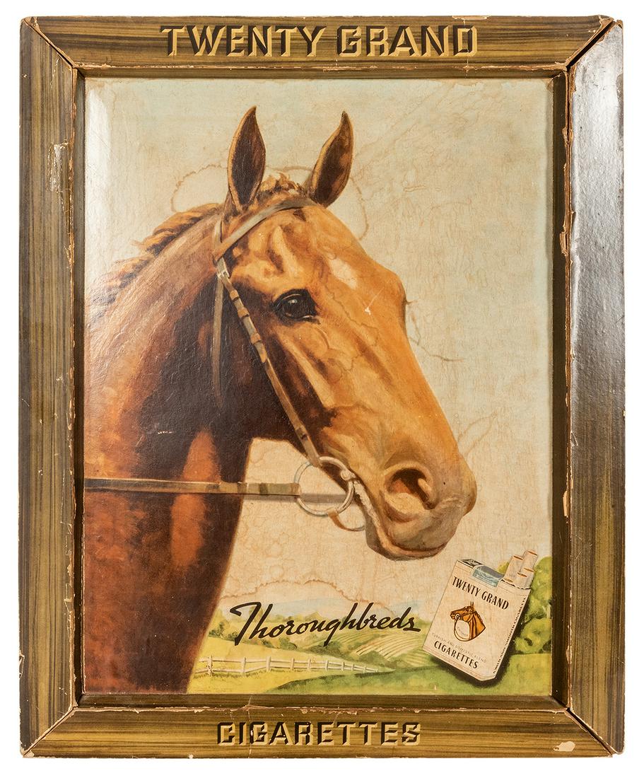 Twenty Grand Cigarettes Cardboard Sign. Lithographed (1 of 1)