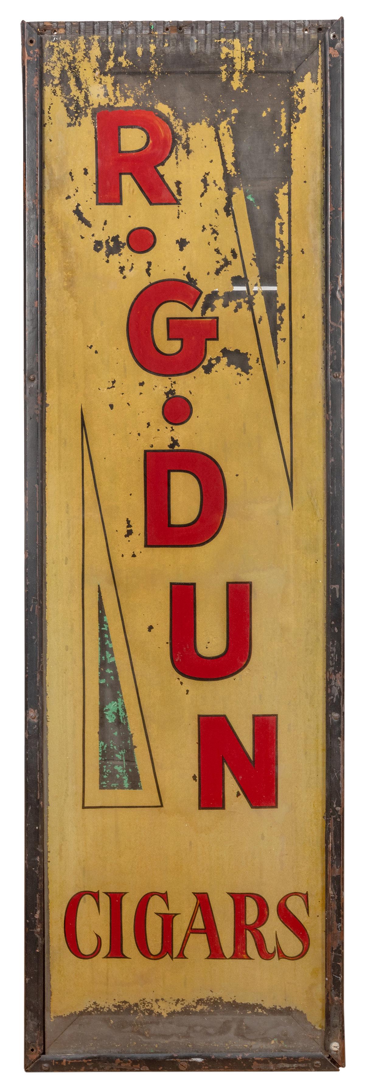 R.G. Dun Reverse Painted Glass Sign. Mid-century glass (1 of 1)