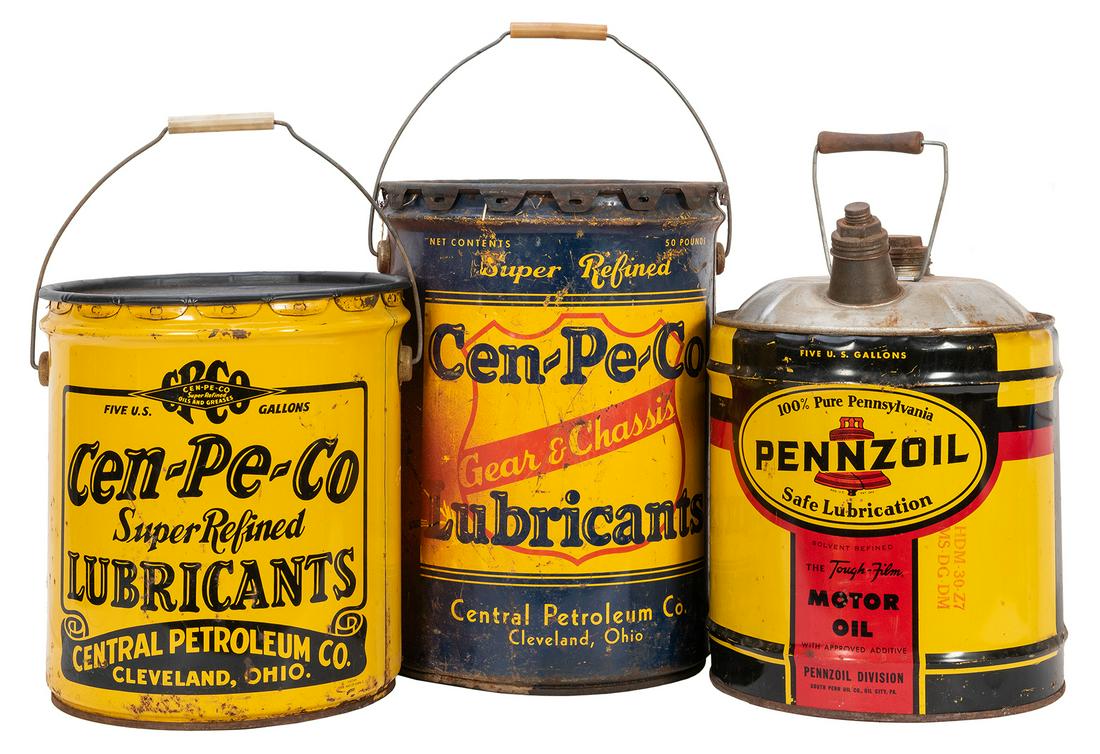 Three Five Gallon Vintage Oil Cans. Including one (1 of 1)