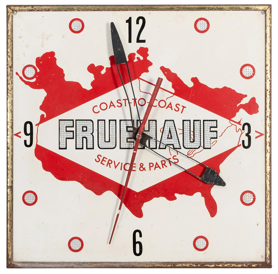 Fruehauf Service & Parts Advertising Clock. 1950s/60s. (1 of 1)