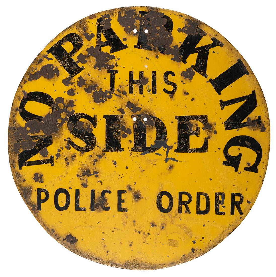 No Parking This Side / Police Order Cast Iron Sign. (1 of 1)