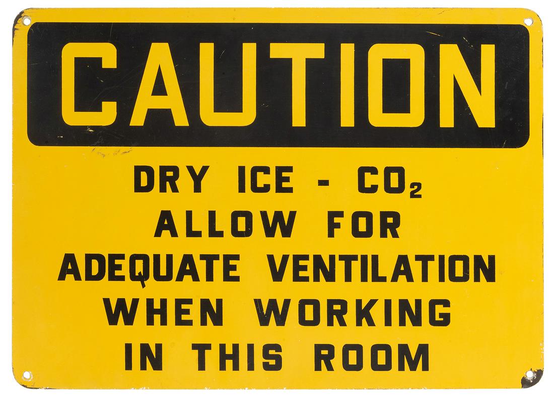 Caution - Dry Ice Work Safety Sign. Second half 20th (1 of 1)